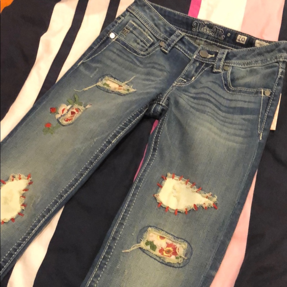 Miss Me Girls Sz 10 Skinny Patchwork
